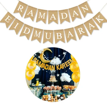 1pcs Eid Bunting Ramadan Burlap Banner Muslim Eid Mubarak Pull Flag Party Decoration Supplies
1pcs Eid Bunting Ramadan Burlap Banner Muslim Eid Mubarak Pull Flag Party Decoration Supplies