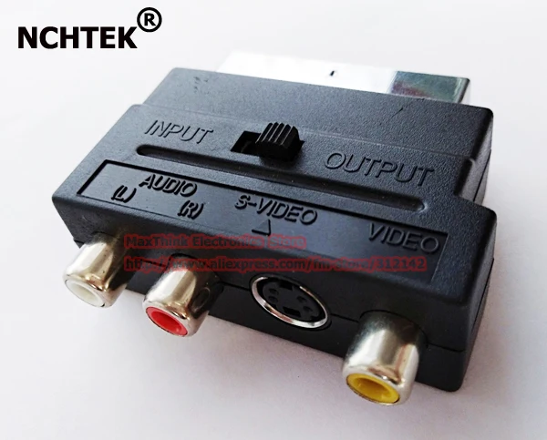 NCHTEK rgb-разъем SCART Male-3-RCA Female & an S-Video socket A/V адаптер/Бесплатная доставка/3 шт. |