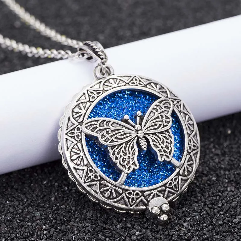 Aroma Diffuser jewelry Necklace Open Lockets butterfly Pendant Perfume Essential oil Locket Necklace Chain length 60cm HS06
Aroma Diffuser jewelry Necklace Open Lockets butterfly Pendant Perfume Essential oil Locket Necklace Chain length 60cm HS06