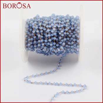 BOROSA 5Meters New Gold/Silver Color 3mm Blue Glass Beads Chains Beaded Chain Brass Chains for Necklace Jewelry Making JT223
BOROSA 5Meters New Gold/Silver Color 3mm Blue Glass Beads Chains Beaded Chain Brass Chains for Necklace Jewelry Making JT223