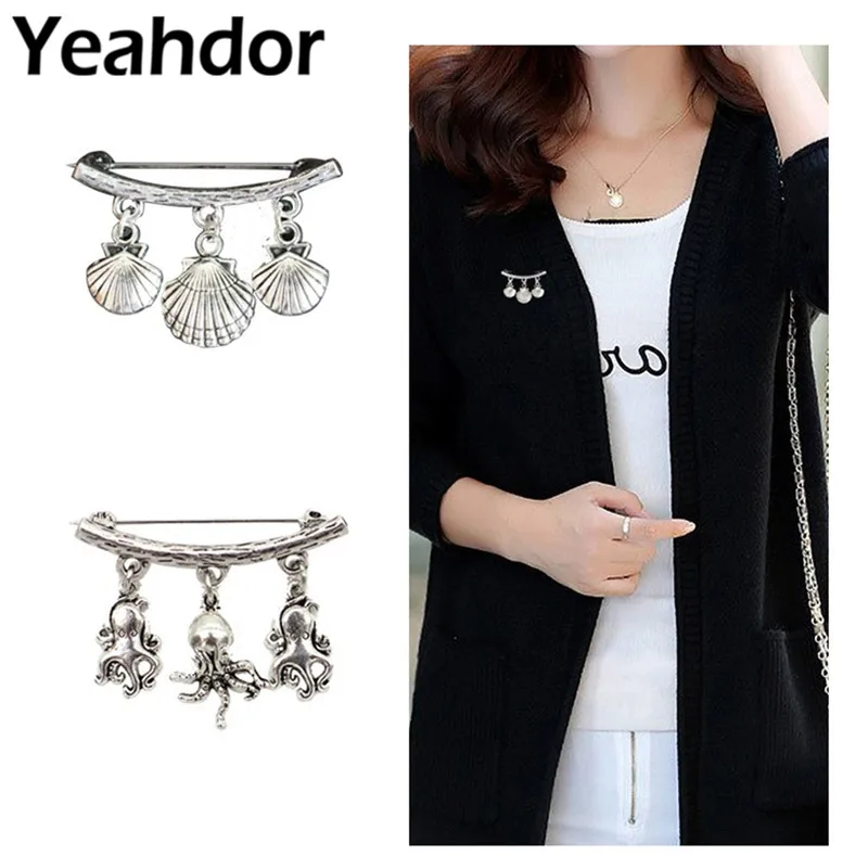Womens Girls Shell Octopus Design Safety Scarf Pin Brooch Fashion Sweater Hat Crystal Breastpin Collar Lapel Chic Boutonnieres
Womens Girls Shell Octopus Design Safety Scarf Pin Brooch Fashion Sweater Hat Crystal Breastpin Collar Lapel Chic Boutonnieres