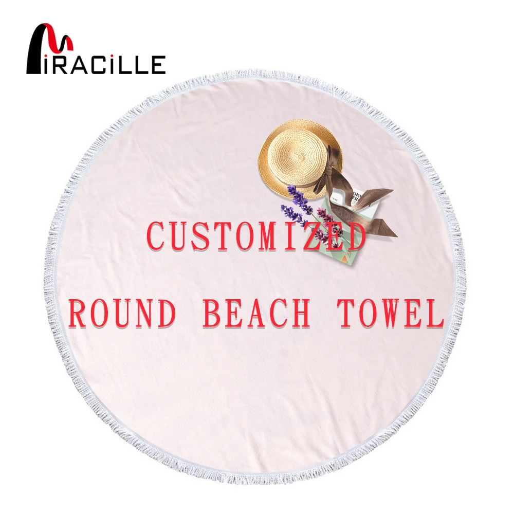 Miracille Customized Round Beach Tower Printed Your Own Image Microfiber Polyester Fabric Tassel Beach Towel
Miracille Customized Round Beach Tower Printed Your Own Image Microfiber Polyester Fabric Tassel Beach Towel