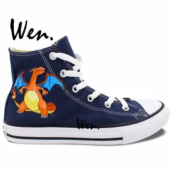 Wen Anime Blue Hand Painted Shoes Design Custom Pocket Monster Pokemon Charizard Dragon High Top Men Women's Canvas Sneakers
Wen Anime Blue Hand Painted Shoes Design Custom Pocket Monster Pokemon Charizard Dragon High Top Men Women's Canvas Sneakers