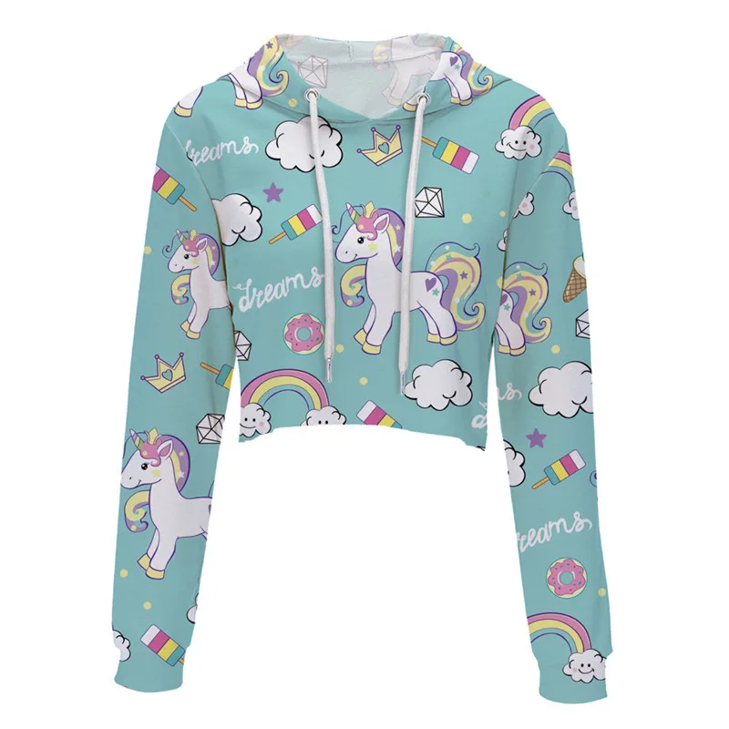 2019 Multicolor Short Sweatshirt Hoodies Women 3d Cartoon Unicorn Print Long Sleeve Crop Top Hoodie Girls Casual Party Hoodies
2019 Multicolor Short Sweatshirt Hoodies Women 3d Cartoon Unicorn Print Long Sleeve Crop Top Hoodie Girls Casual Party Hoodies