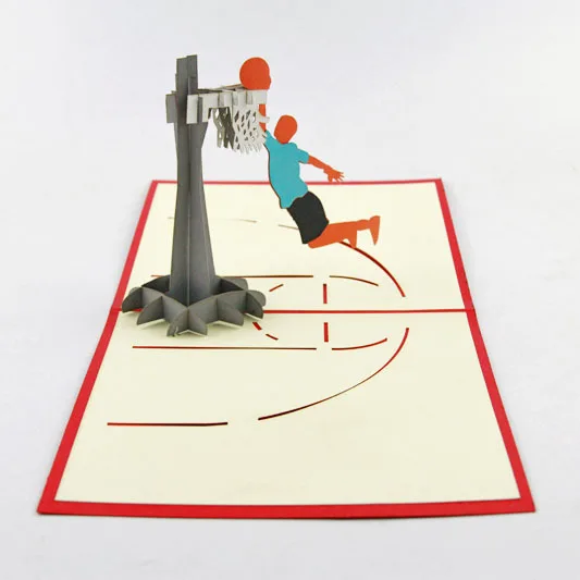 Qubiclife dunk master basketball sports 3D stereo cards handmade creative three-dimensional paper | Дом и сад