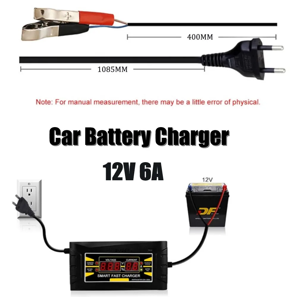 Mini Full Automatic Car Battery Charger EU Plug 150V-250V To 12V 6A Smart Fast Power Charging For Car Motorcycle Battery Charger
Mini Full Automatic Car Battery Charger EU Plug 150V-250V To 12V 6A Smart Fast Power Charging For Car Motorcycle Battery Charger