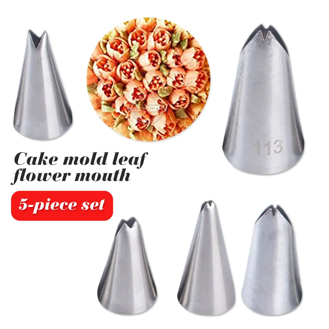 5Pcs/Set Leaves Icing Piping Nozzles Stainless Steel Flower Cream Pastry Tips Nozzles Bag Cupcake Cake Decorating Tools
5Pcs/Set Leaves Icing Piping Nozzles Stainless Steel Flower Cream Pastry Tips Nozzles Bag Cupcake Cake Decorating Tools