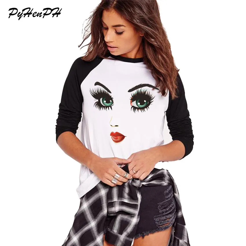 Women T-shirt Long Sleeve 2019 Spring Loose Cotton T shirt Female Harajuku Big Eyes With Long Lashes Print Tshirt Ladies Shirts
Women T-shirt Long Sleeve 2019 Spring Loose Cotton T shirt Female Harajuku Big Eyes With Long Lashes Print Tshirt Ladies Shirts