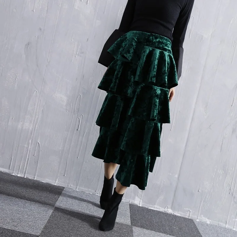 ASYMSAY Europe Lotus Leaf Asymmetry Shiny Fabric Velvet Skirt For Women Back Split Elastic High Waist Skirts Female AC2122
ASYMSAY Europe Lotus Leaf Asymmetry Shiny Fabric Velvet Skirt For Women Back Split Elastic High Waist Skirts Female AC2122