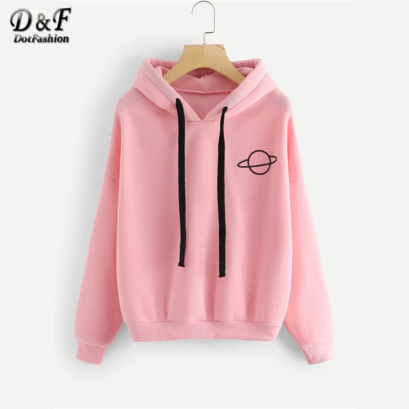 Dotfashion Drawstring Planet Print Drop Shoulder Pink Hoodie Women Casual Hooded Top Spring Autumn Long Sleeve Preppy Pullover
Dotfashion Drawstring Planet Print Drop Shoulder Pink Hoodie Women Casual Hooded Top Spring Autumn Long Sleeve Preppy Pullover