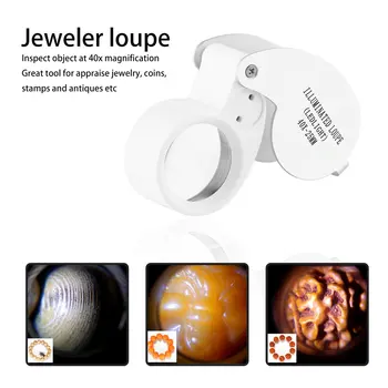 40x 25mm Power Jeweler Illuminated Loupe LED Loop Magnifier Magnifing Glass --M25
40x 25mm Power Jeweler Illuminated Loupe LED Loop Magnifier Magnifing Glass --M25