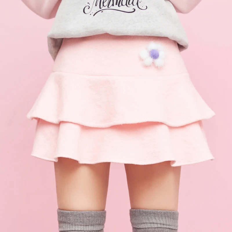 Princess sweet lolita skirt Winter Japanese cute soft sister stereo mink flower flounced skirt double wool skirt pink cake VC18
Princess sweet lolita skirt Winter Japanese cute soft sister stereo mink flower flounced skirt double wool skirt pink cake VC18