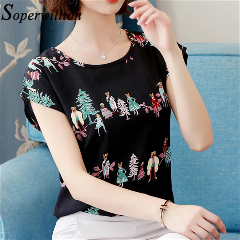 Casual Shirt Summer Women Blouse Short Sleeve Chiffon Floral Print O-Neck Ladies Blouse Cartoon Loose Plus Size M-4XL Blusas Top
Casual Shirt Summer Women Blouse Short Sleeve Chiffon Floral Print O-Neck Ladies Blouse Cartoon Loose Plus Size M-4XL Blusas Top