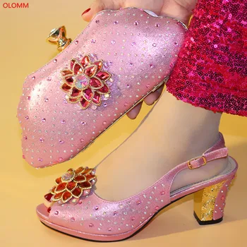 OLOMM New Pink color shoes with matching bags for wedding italy Ladies Italian Shoes and Bag Set . N1-36
OLOMM New Pink color shoes with matching bags for wedding italy Ladies Italian Shoes and Bag Set . N1-36