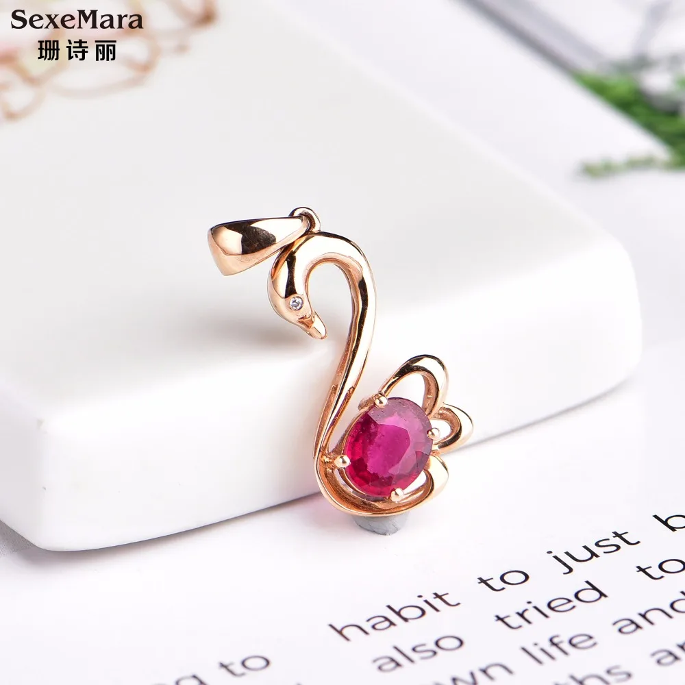 natural pigeon blood rubellite Pendant 18K gold color gems Gemstone Necklace Swan shape 
natural pigeon blood rubellite Pendant 18K gold color gems Gemstone Necklace Swan shape