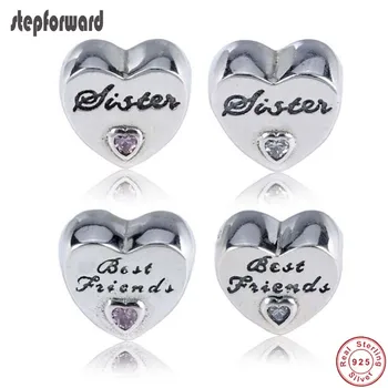 STEP FORWARD High Quality Heart Shape Best Friend And Sister Theme 925 Sterling Silver Heart Charm Fit European Charm Bracelet
STEP FORWARD High Quality Heart Shape Best Friend And Sister Theme 925 Sterling Silver Heart Charm Fit European Charm Bracelet