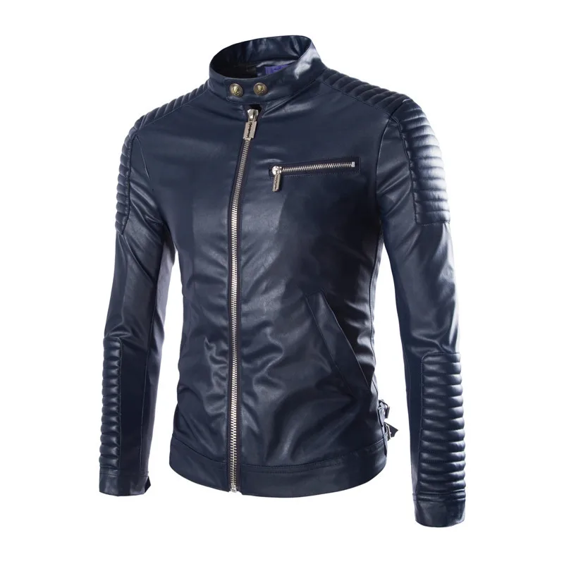 Super Locomotive Men's Leather Jacket Fashion Simple Stand collar Spring Autumn Jacket Coats Male Moto Biker Leather Jacket Men
Super Locomotive Men's Leather Jacket Fashion Simple Stand collar Spring Autumn Jacket Coats Male Moto Biker Leather Jacket Men
