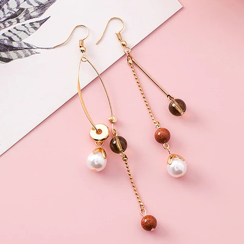 Bohemian Asymmetric Simulated Pearl Drop Earrings Natural Stone Beads Dangle Long Earring for Women Wedding Party Jewelry Gift
Bohemian Asymmetric Simulated Pearl Drop Earrings Natural Stone Beads Dangle Long Earring for Women Wedding Party Jewelry Gift