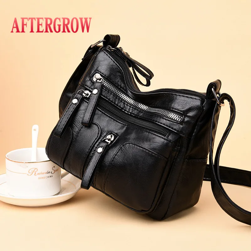 Women Messenger Bag Vintage Black Soft Washed Leather Handbag Daily Female Shoulder Bag Design Zipper Ladies Bags bolsa feminina
Women Messenger Bag Vintage Black Soft Washed Leather Handbag Daily Female Shoulder Bag Design Zipper Ladies Bags bolsa feminina