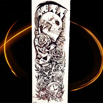 Waterproof Fake Flash Temporary Tattoo Stickers Skull Head Poker Rose Flower Water Transfer Tattoo Arm Sleeve Bracelet HQS-Q042
Waterproof Fake Flash Temporary Tattoo Stickers Skull Head Poker Rose Flower Water Transfer Tattoo Arm Sleeve Bracelet HQS-Q042