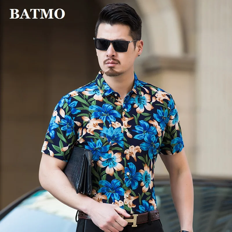 BATMO 2019 Новое поступление Лето Весна Высокое качество принт повседневные рубашки
