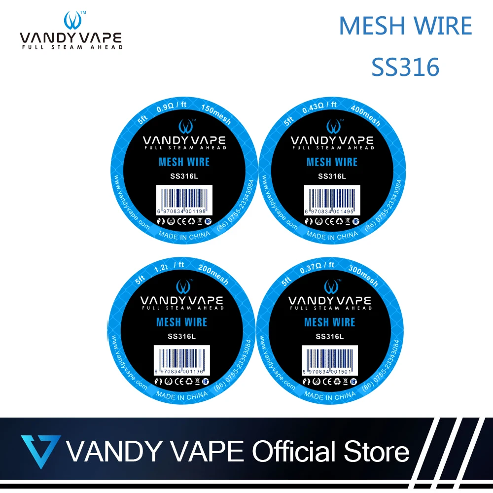 Original Vandy vape Mesh SS316L 0.9ohm 1.2ohm 0.37ohm 0.43ohm VS Vandyvape Superfine MTL Fused Clapton Ni80 for e cigarettes
Original Vandy vape Mesh SS316L 0.9ohm 1.2ohm 0.37ohm 0.43ohm VS Vandyvape Superfine MTL Fused Clapton Ni80 for e cigarettes