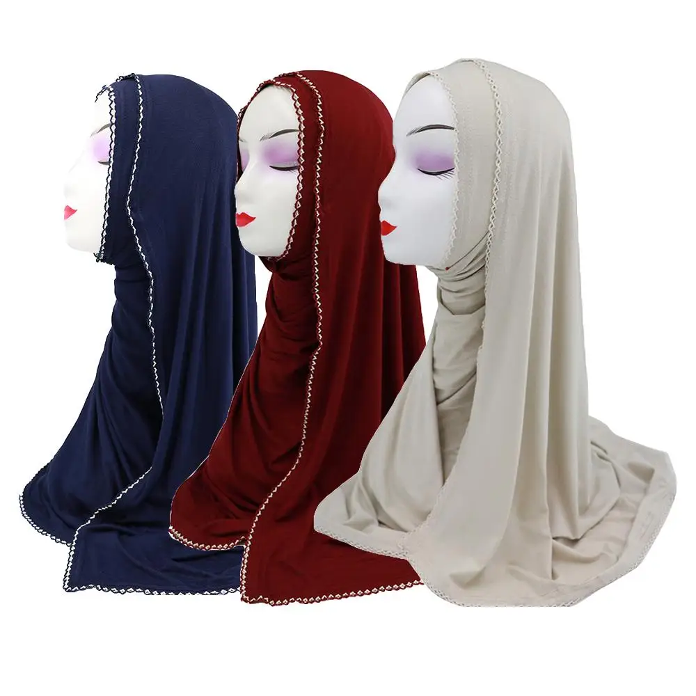 Muslim Women Long Scarf Hijab Islamic Maxi Shawl Wrap Covers Arab Solid Color Middle East Headscarf Turban Full Cover 170*70CM |