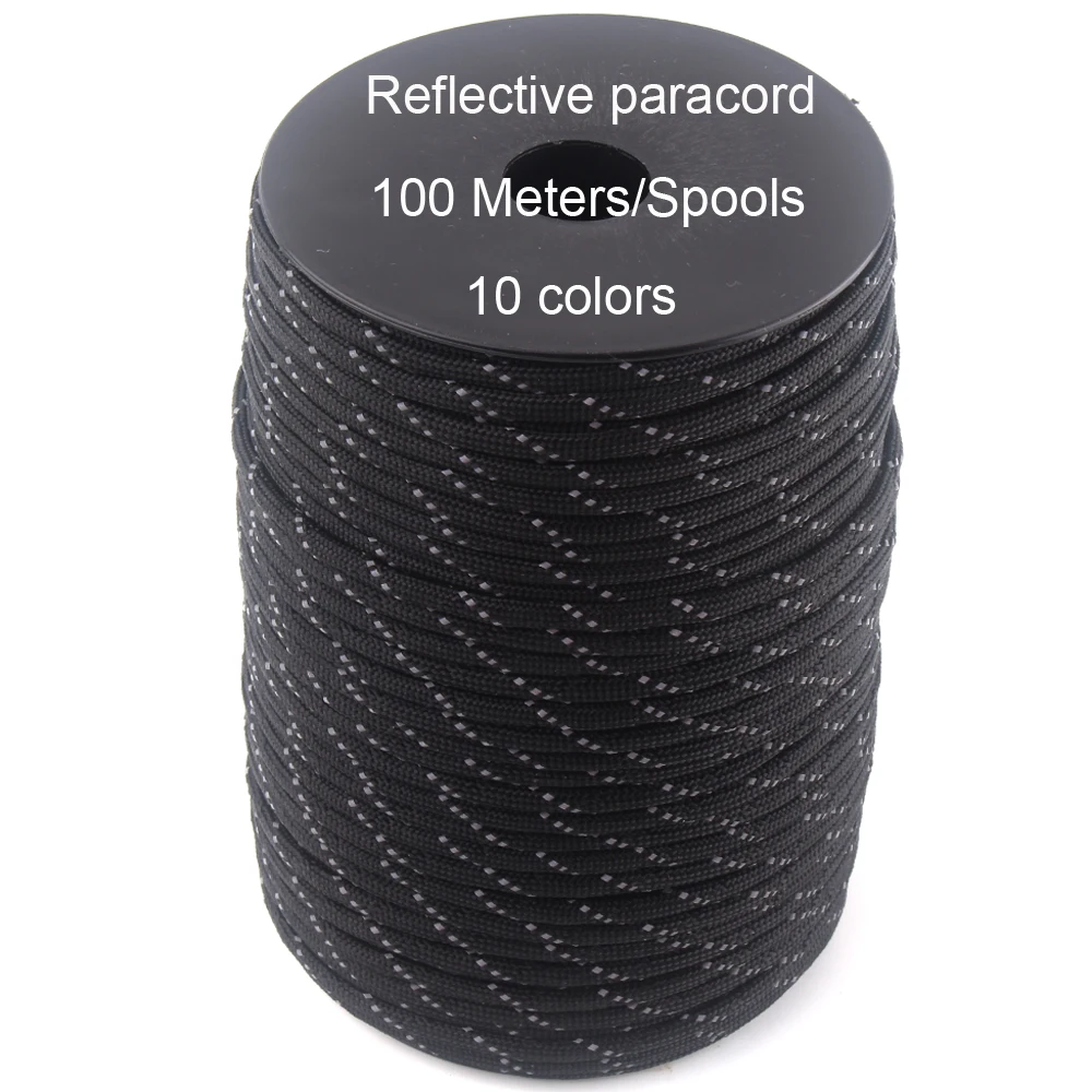 100M Reflective Outdoor Emergency Paracord Military 550 Parachute Cord 7 cores 4mm Paracord Rope Camping Rescue Survival Gadget
100M Reflective Outdoor Emergency Paracord Military 550 Parachute Cord 7 cores 4mm Paracord Rope Camping Rescue Survival Gadget