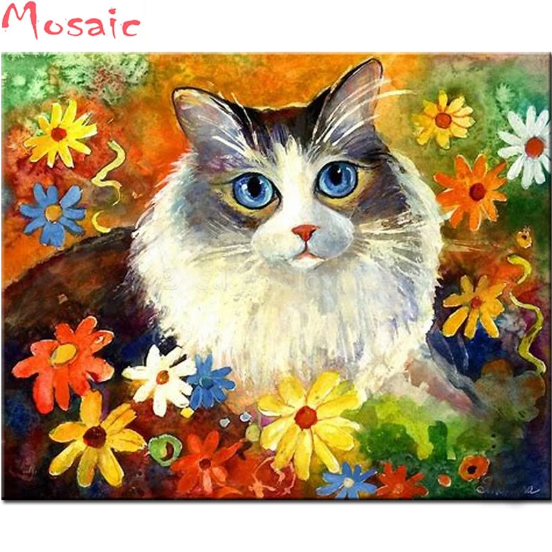 New 5d diamond painting flower cat pattern full square 3d diamond embroidery rhinestone artwork room decoration 
New 5d diamond painting flower cat pattern full square 3d diamond embroidery rhinestone artwork room decoration