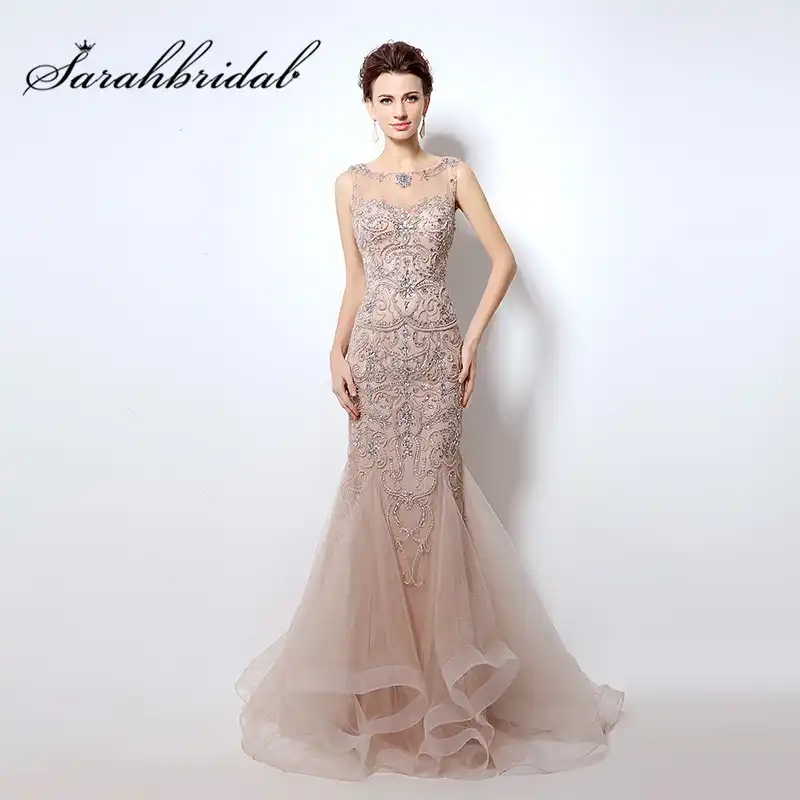 blush evening gown