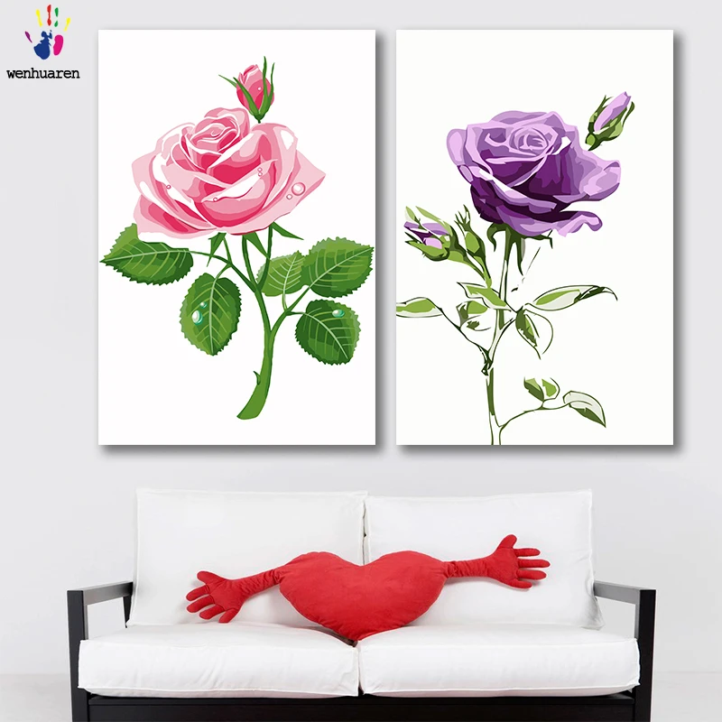 DIY colorings pictures by numbers with colors Purple rose pink rose minimalism picture drawing painting by numbers framed Home
DIY colorings pictures by numbers with colors Purple rose pink rose minimalism picture drawing painting by numbers framed Home