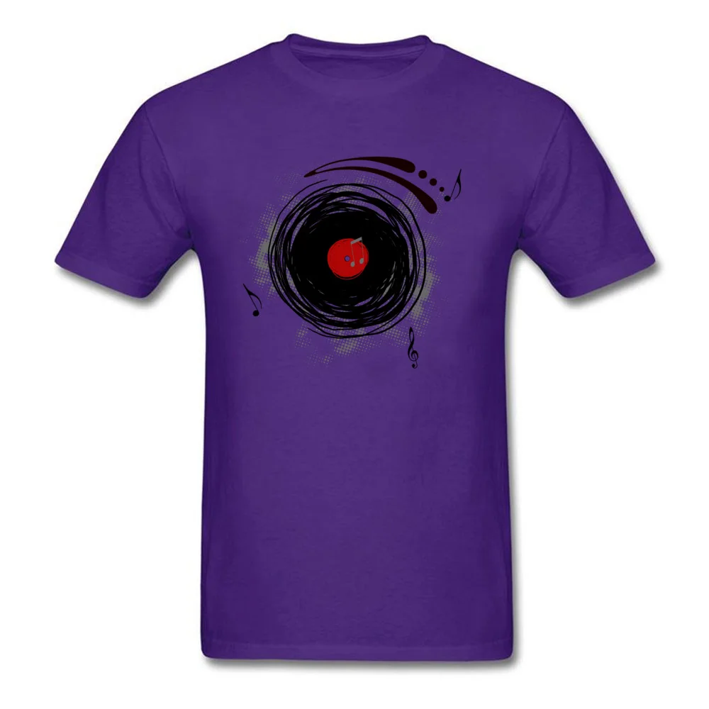 Fashionable Tops Shirt New Coming Short Sleeve Men T-Shirt TpicOriginaltitle Casual ostern Day T Shirt Crew Neck Vinyl Records Retro Grunge DJ Art purple