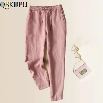 Women Spring/Summer Harem Pants 95% Cotton Linen Solid Elastic waist Solid Color Harem Trouser Soft high quality for Female lady
Women Spring/Summer Harem Pants 95% Cotton Linen Solid Elastic waist Solid Color Harem Trouser Soft high quality for Female lady
