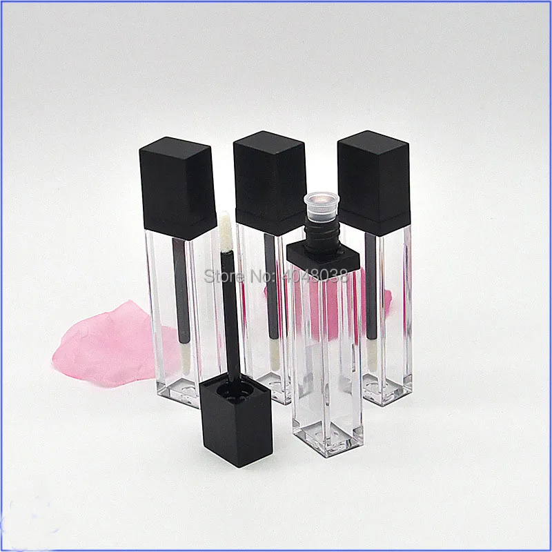 Empty Clear Lip Gloss Tubes Lip Balm Plastic Cosmetic Compact DIY 7ml Lip Glaze Tubes with Brush Transparent Refillable Bottles (2)
