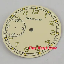 36.8mm off-witte wijzerplaat Arabische cijfers Wijzerplaat fit ETA 6497 Hand winding beweging D120(China)