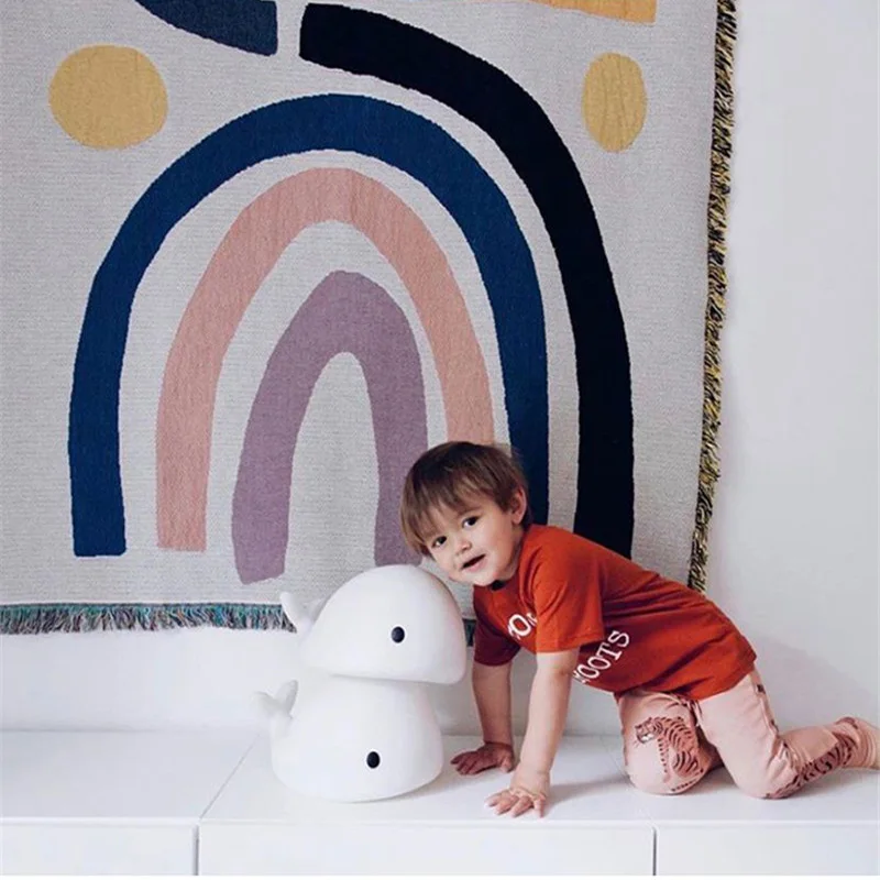 Rainbow Throw Blanket Multifunction Creative Sofa Covers Cobertor Tassel Dust Cover Air Conditioning Geometric Blankets For Bed
Rainbow Throw Blanket Multifunction Creative Sofa Covers Cobertor Tassel Dust Cover Air Conditioning Geometric Blankets For Bed