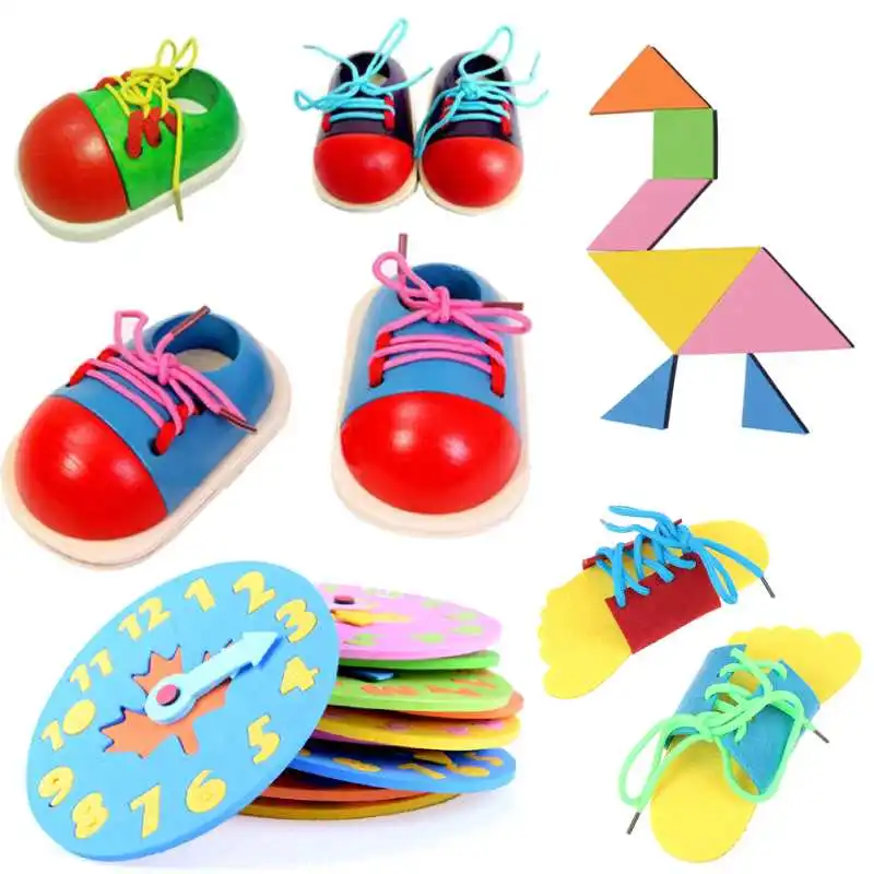 Hot Sale Kids Montessori Educational Toys Children Wooden Toys Toddler Lacing Shoes Early Education Montessori Teaching Aids
Hot Sale Kids Montessori Educational Toys Children Wooden Toys Toddler Lacing Shoes Early Education Montessori Teaching Aids