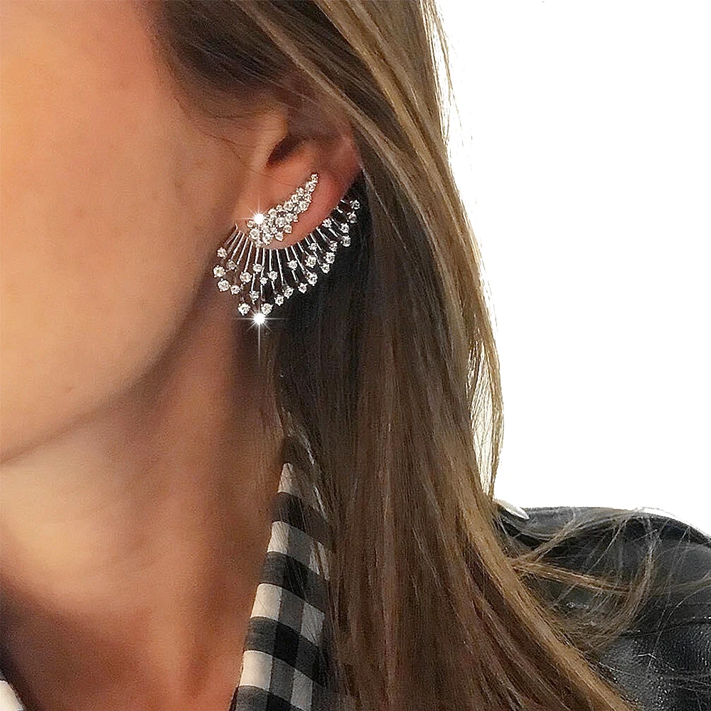 KISSWIFE New 1 PCS Silver Stud Earrings Women Big Crystal Hollow Angel Wings Earring Fashion Jewelry
KISSWIFE New 1 PCS Silver Stud Earrings Women Big Crystal Hollow Angel Wings Earring Fashion Jewelry