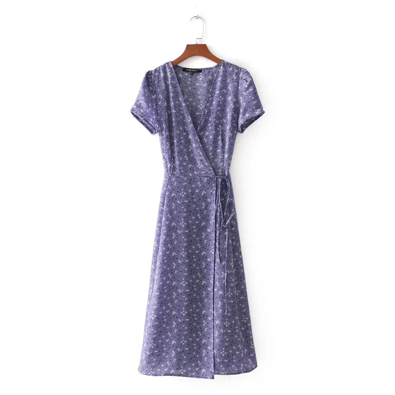 PERHAPS U purple violet v neck puff short sleeve sash wrap cross lace up flower floral midi dress casual summer women D0272
PERHAPS U purple violet v neck puff short sleeve sash wrap cross lace up flower floral midi dress casual summer women D0272