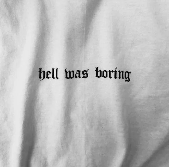PUDO-XSX Hell Was Boring Letter Print Top Tee Women Tumblr Grunge Street Style T-Shirt Hipsters Summer Cute Outfit
PUDO-XSX Hell Was Boring Letter Print Top Tee Women Tumblr Grunge Street Style T-Shirt Hipsters Summer Cute Outfit
