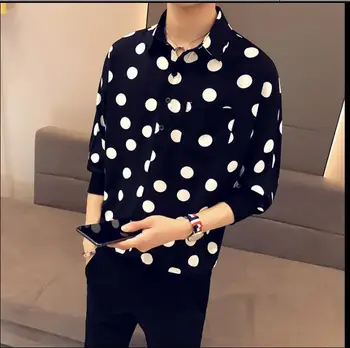 2019 summer fashion casual five-point sleeve shirt male loose handsome printing wave point shirt singer costumes
2019 summer fashion casual five-point sleeve shirt male loose handsome printing wave point shirt singer costumes