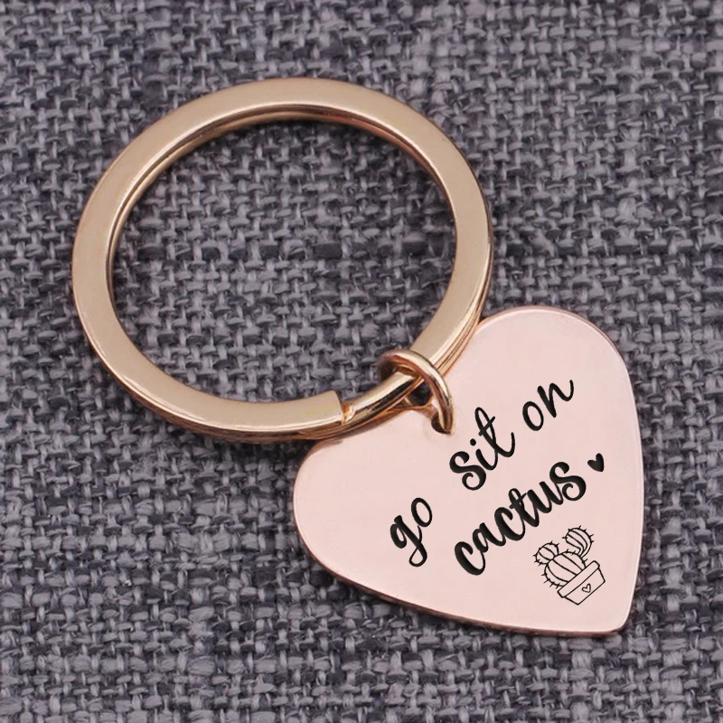 Heart Keychain Go Sit On Cactus Jewelry Keyring Pendant Bag Charm Funny Words Friends Sister Brother Gift Keepsake Key Holder
Heart Keychain Go Sit On Cactus Jewelry Keyring Pendant Bag Charm Funny Words Friends Sister Brother Gift Keepsake Key Holder