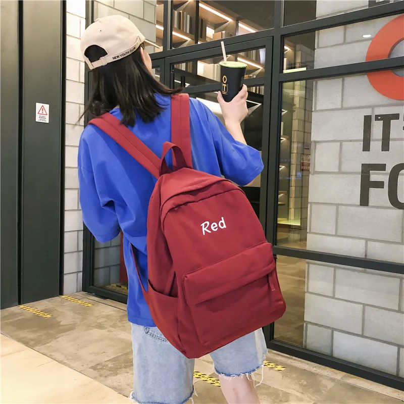 Girls Large Capacity Waterproof Outdoor Travel Backpack Trend Street Shooting Solid Color College Wind Bag Mochilas Mujer 2019
Girls Large Capacity Waterproof Outdoor Travel Backpack Trend Street Shooting Solid Color College Wind Bag Mochilas Mujer 2019