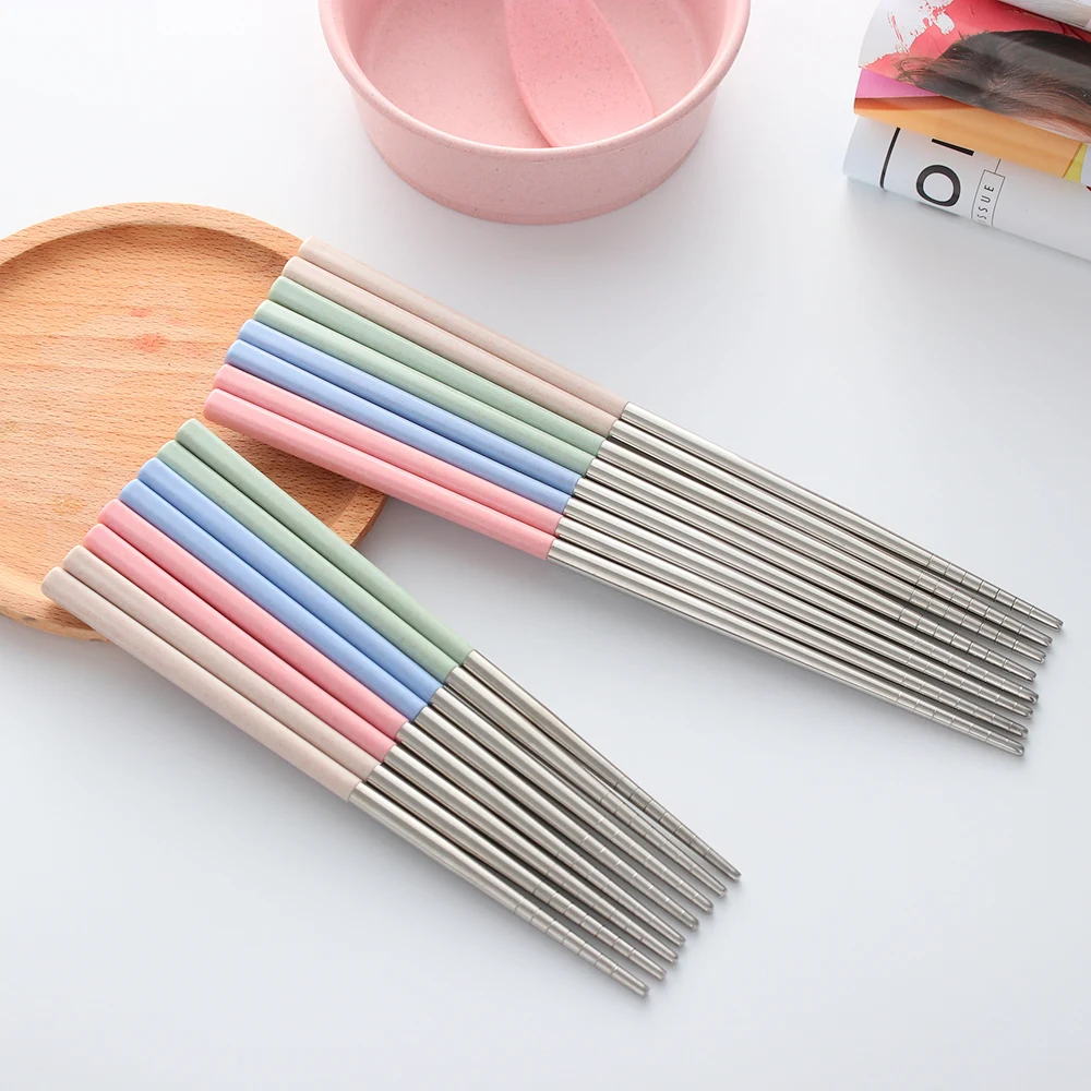 1 Pair New Portable Dinnerware Reusable Stainless Steel Chopsticks Wheat Straw Handle Kids Adult Picnic Home Living Accessories
1 Pair New Portable Dinnerware Reusable Stainless Steel Chopsticks Wheat Straw Handle Kids Adult Picnic Home Living Accessories