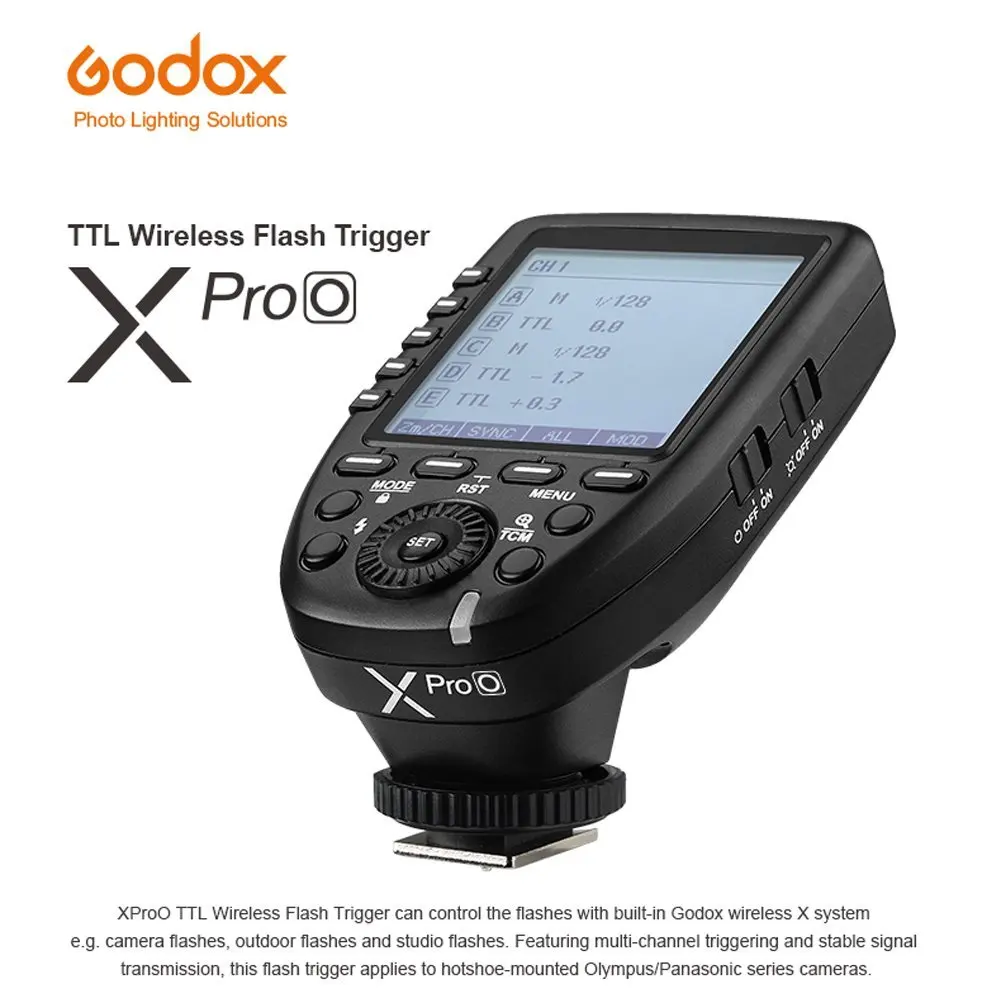 Godox XPro-O Flash Trigger With Professional Functions Support TTL Autoflash For Olympus Panasonic Cameras
Godox XPro-O Flash Trigger With Professional Functions Support TTL Autoflash For Olympus Panasonic Cameras
