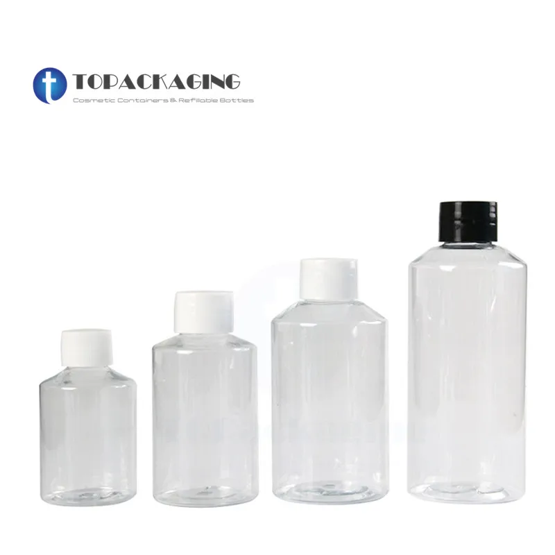 

50PCS*50ml/100ml/150ml/200ml Screw Cap Bottle Empty Cosmetic Container Clear Plastic Refillable Sample Shampoo Lotion Packaging
