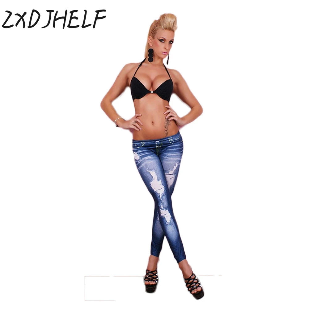 ZXDJHELF Women Imitate Jeggings Female Denim Jeans Leggings Black/Blue Color Seamless Hole Pants Fit Slim Leggin C006
ZXDJHELF Women Imitate Jeggings Female Denim Jeans Leggings Black/Blue Color Seamless Hole Pants Fit Slim Leggin C006