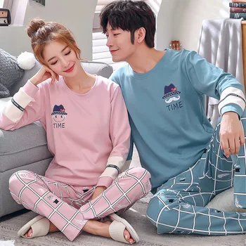 Pijama Couple Autumn Cotton Pajamas Set Long Sleeve Nightwear Cartoon Men Women Casual Home Clothes Sleepwear Lovers' Clothes
Pijama Couple Autumn Cotton Pajamas Set Long Sleeve Nightwear Cartoon Men Women Casual Home Clothes Sleepwear Lovers' Clothes