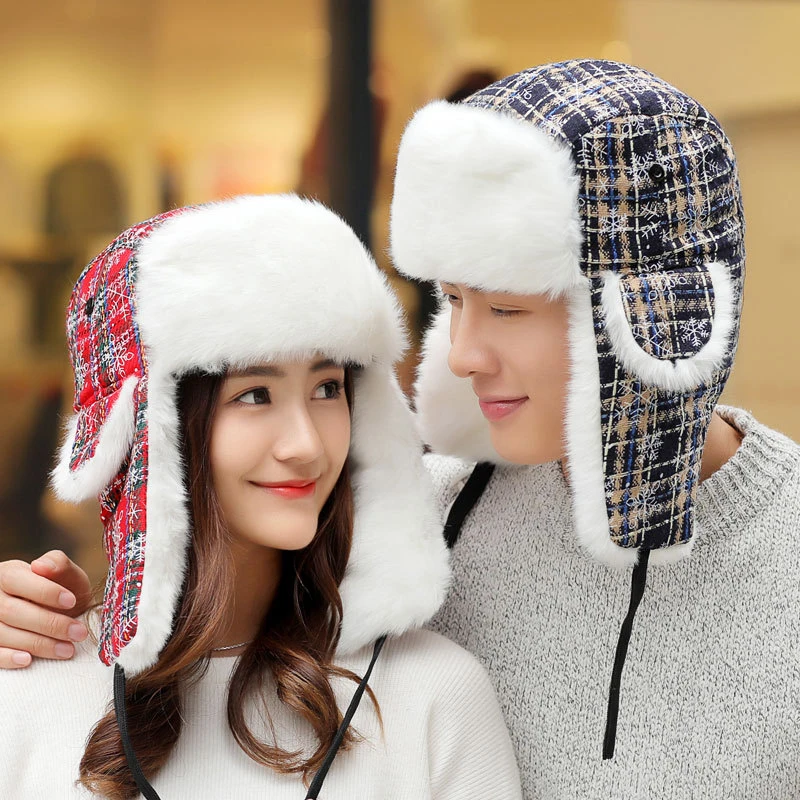 HT1385 New Men Women Bomber Hat Warm Thick Winter Fur Hat Lover Couple Ski Ear Flap Trapper Hat Christmas Snowflake Russian Hats
HT1385 New Men Women Bomber Hat Warm Thick Winter Fur Hat Lover Couple Ski Ear Flap Trapper Hat Christmas Snowflake Russian Hats