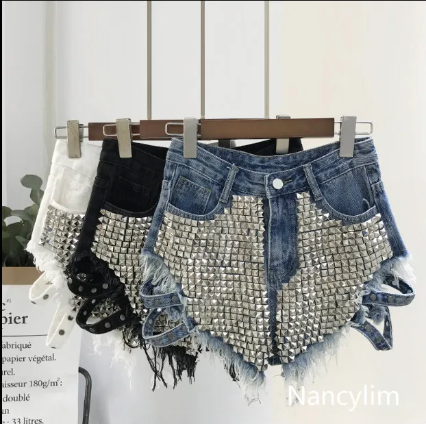 NANCYLIM Rivet Hot Pants Women 2019 New Summer Cowboy Shorts Lady Sexy High Waist Thin Hot Pants Club Jeans Shorts Feminina
NANCYLIM Rivet Hot Pants Women 2019 New Summer Cowboy Shorts Lady Sexy High Waist Thin Hot Pants Club Jeans Shorts Feminina